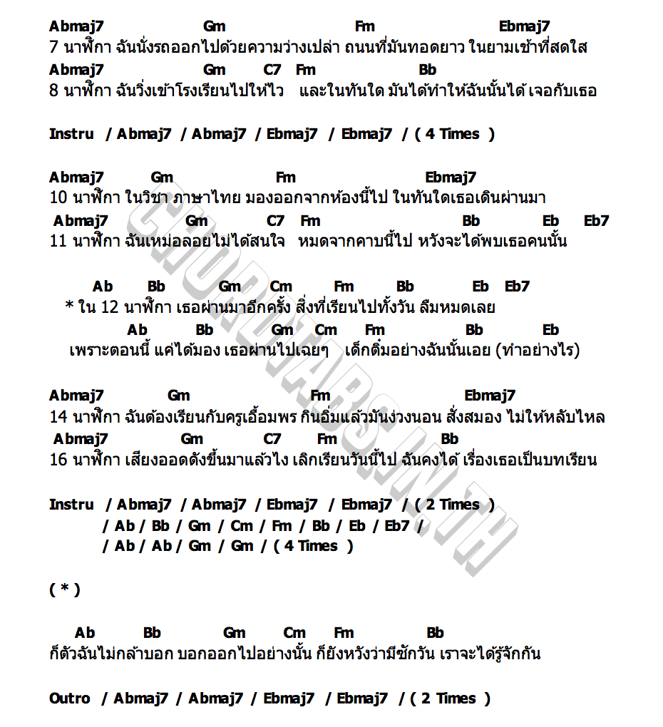 คอร์ด เราอยากมาเรียนทุกวันเพราะแกเลย vavava