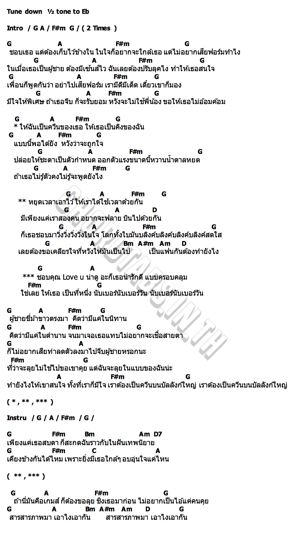 คอร์ด DREAM BOY (เจ้าชายในฝัน) AUM TARISA
