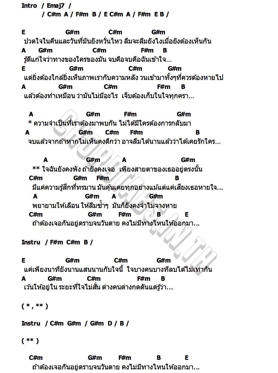 คอร์ด ใจยังพังยังคงเจอ กุ้ง สุธิราช   วิ วิรดา วงศ์เทวัญ