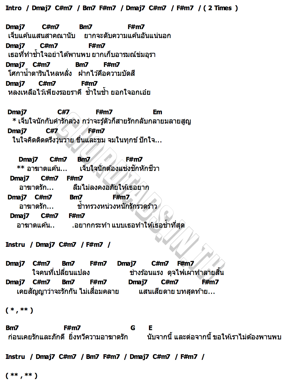 คอร์ด อาฆาตรัก PAPAGUMP