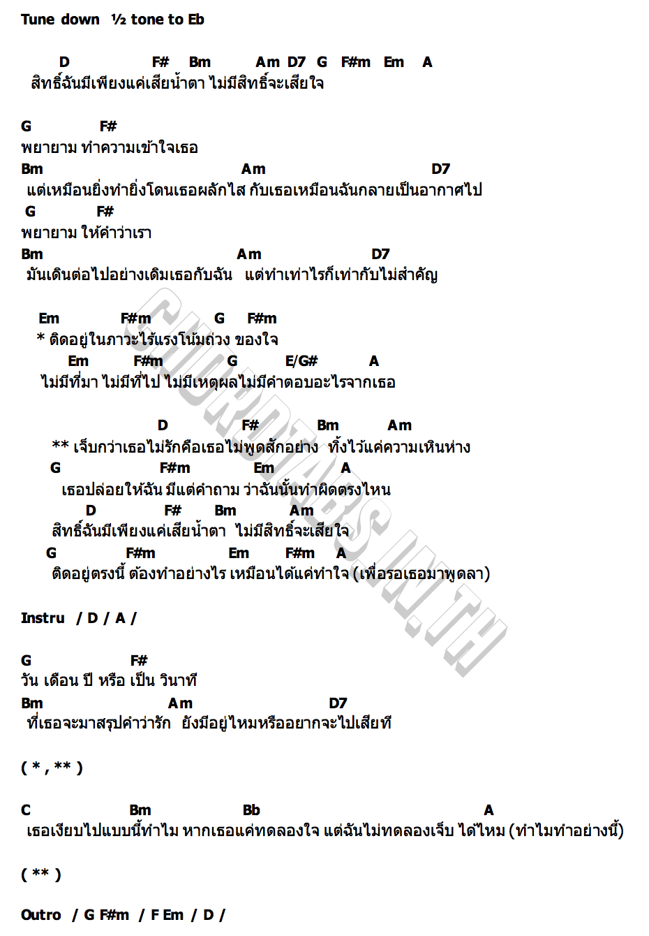 คอร์ด เสียใจได้ยัง(When) MedyBoss