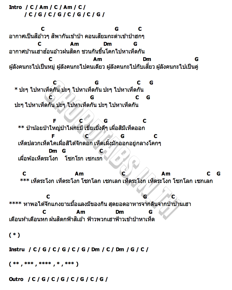 คอร์ด ไปหาเห็ดกัน น้องกัปตัน คนอินลำ