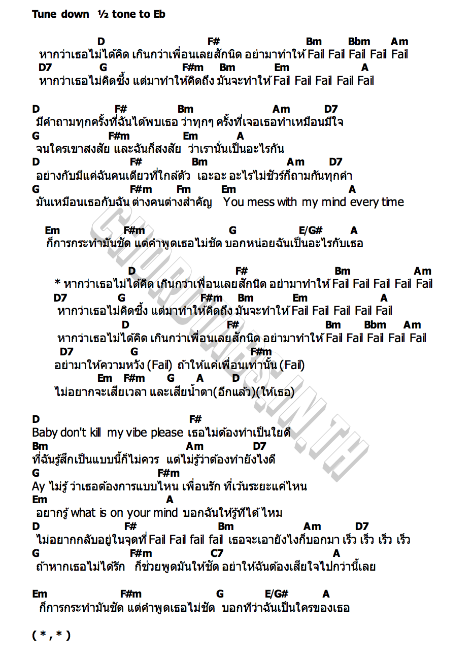 คอร์ด Fail Aoey Jiratch