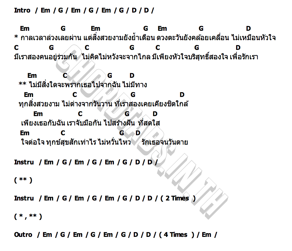 คอร์ด รักเธอจนวันตาย วง Feel