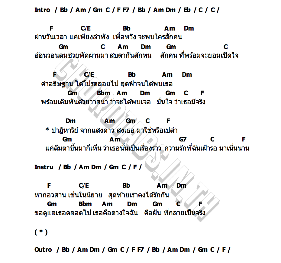 คอร์ด ปาฏิหาริย์จากแสงดาว เจมส์ เจตพล