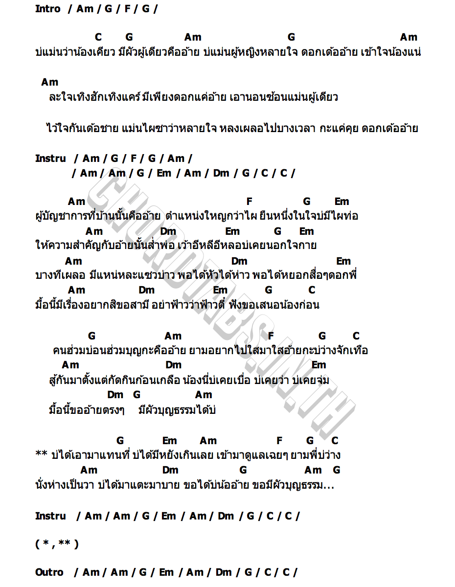 คอร์ด ขอมีผัวบุญธรรม เมย์ ปภัทร์สิริ