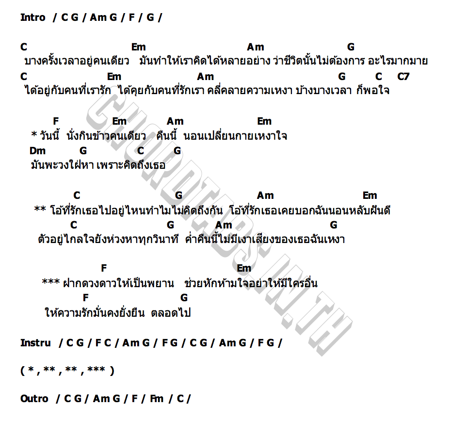 คอร์ด โอ้ที่รัก หน่อง นาคราชคู่