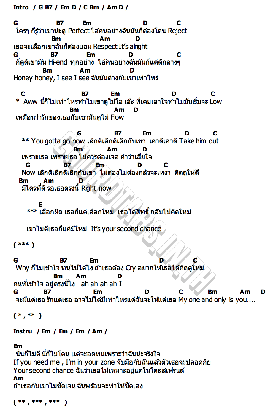 คอร์ด Second Chance DVI