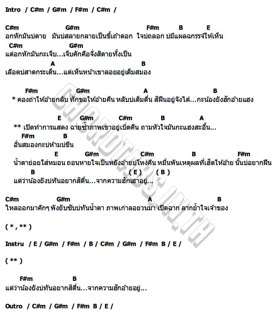 คอร์ด ฉายซ้ำ น้ำผึ้ง ฉัตรฤดี