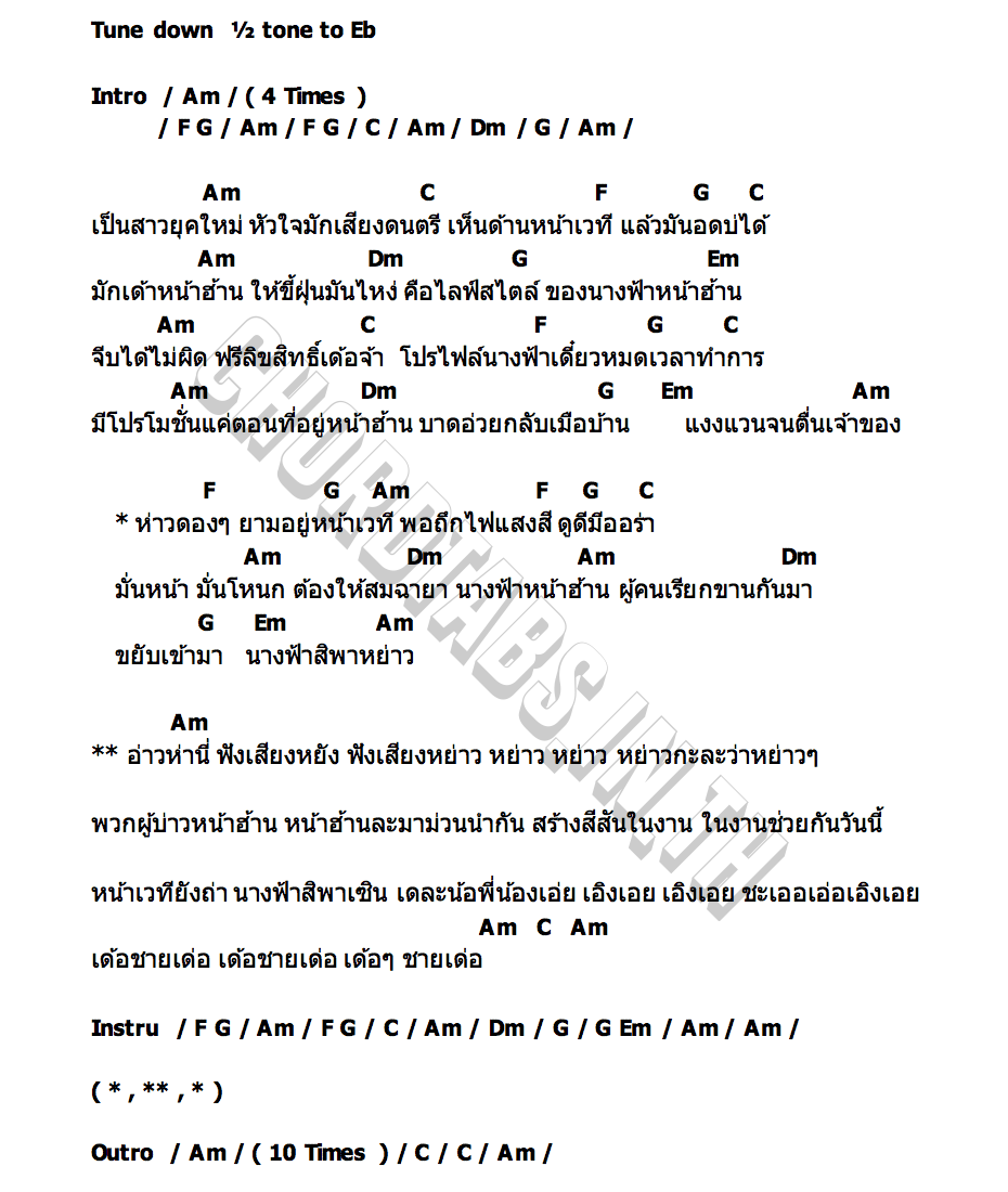 คอร์ด นางฟ้าหน้าฮ้าน อุ๋งอิ๋ง เพชรบ้านแพง