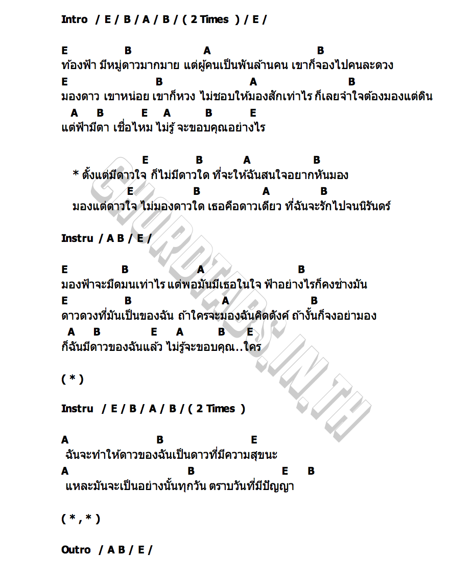 คอร์ด ดาวใจ สวัสดีหอยนางรม