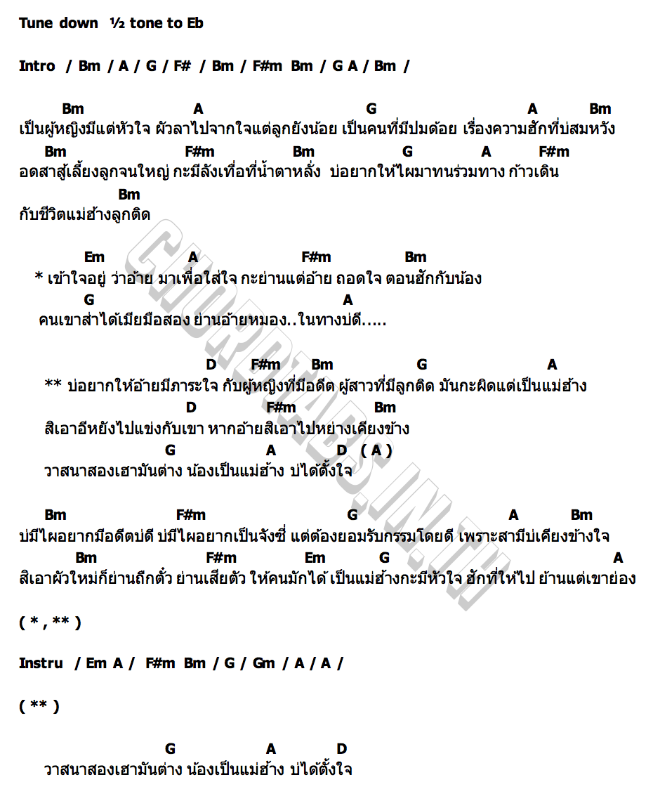 คอร์ด เป็นแม่ฮ่างบ่ได้ตั้งใจ หมี นันธิดา แสงทองฟินแลนด์