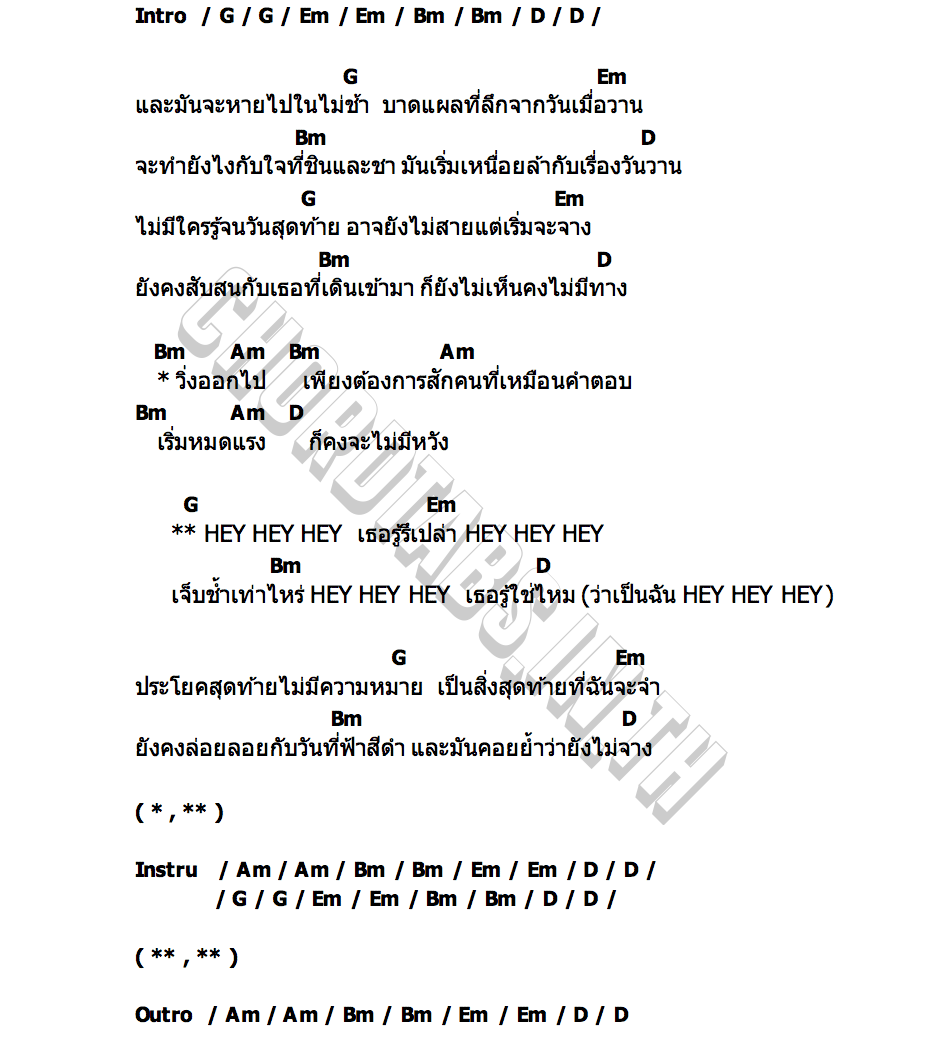 คอร์ด HEY THE PUBLISH