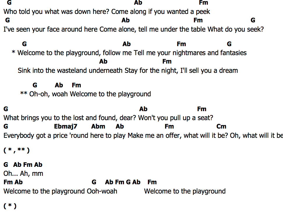 คอร์ด Playground Bea Miller