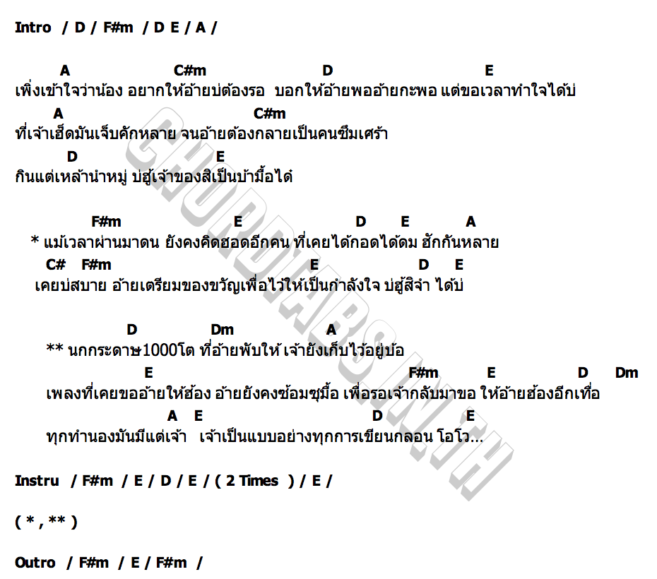 คอร์ด นกกระดาษ นุเน๊ะ PTmusic