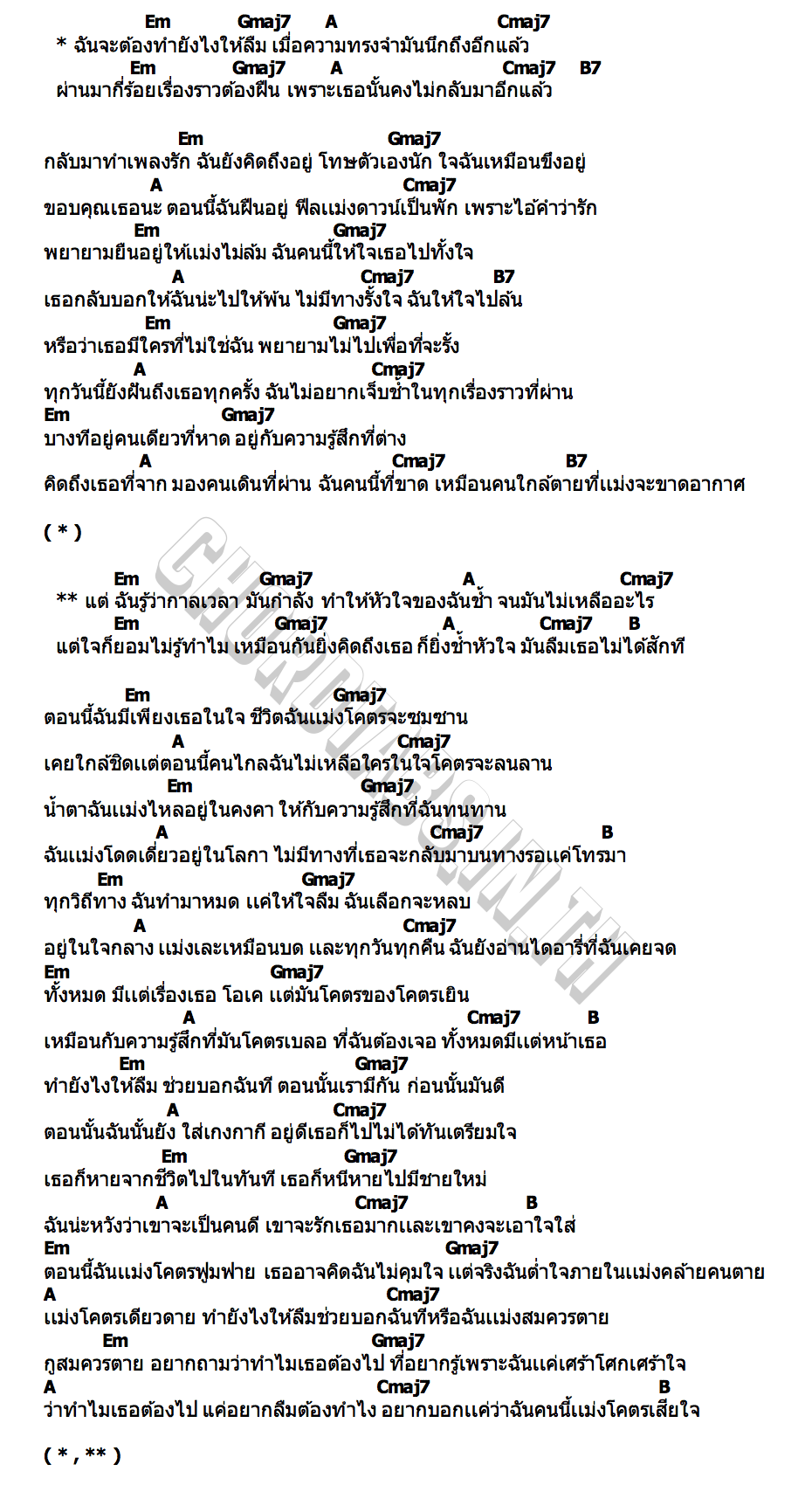 คอร์ด ทำยังไงให้ลืม TARA x THAOWANZ
