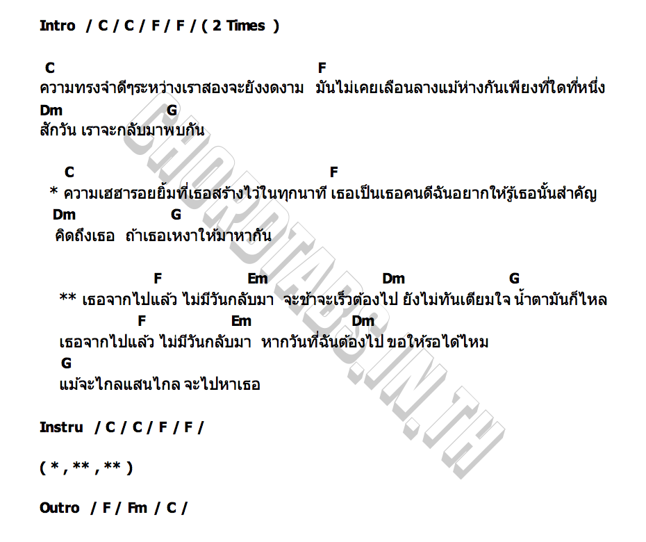 คอร์ด ที่ใดที่หนึ่ง บ๊อบบี้ สามบาทห้าสิบ