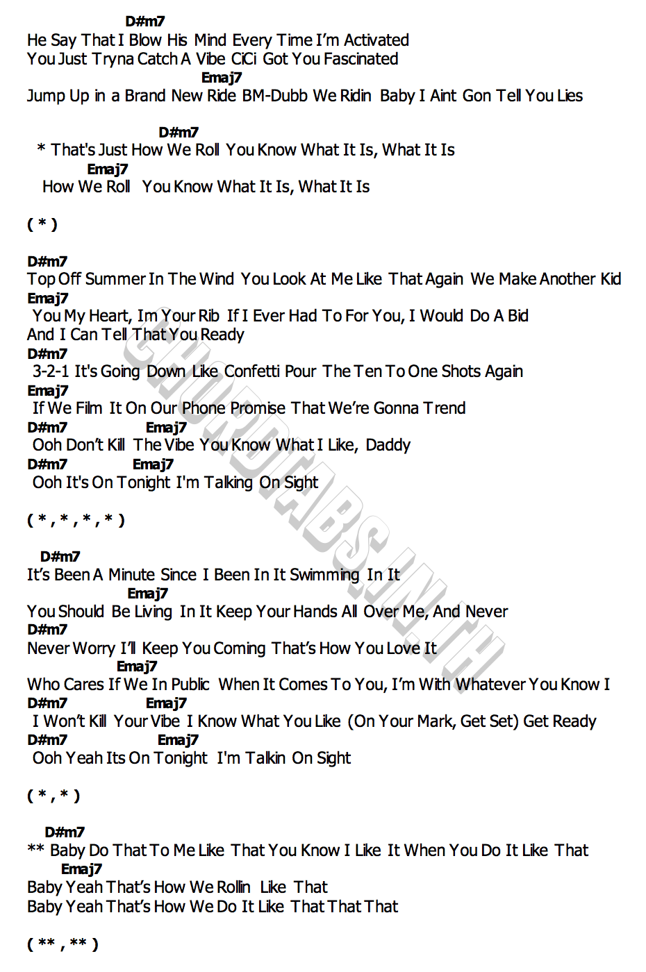 คอร์ด How We Roll Ciara  Chris Brown