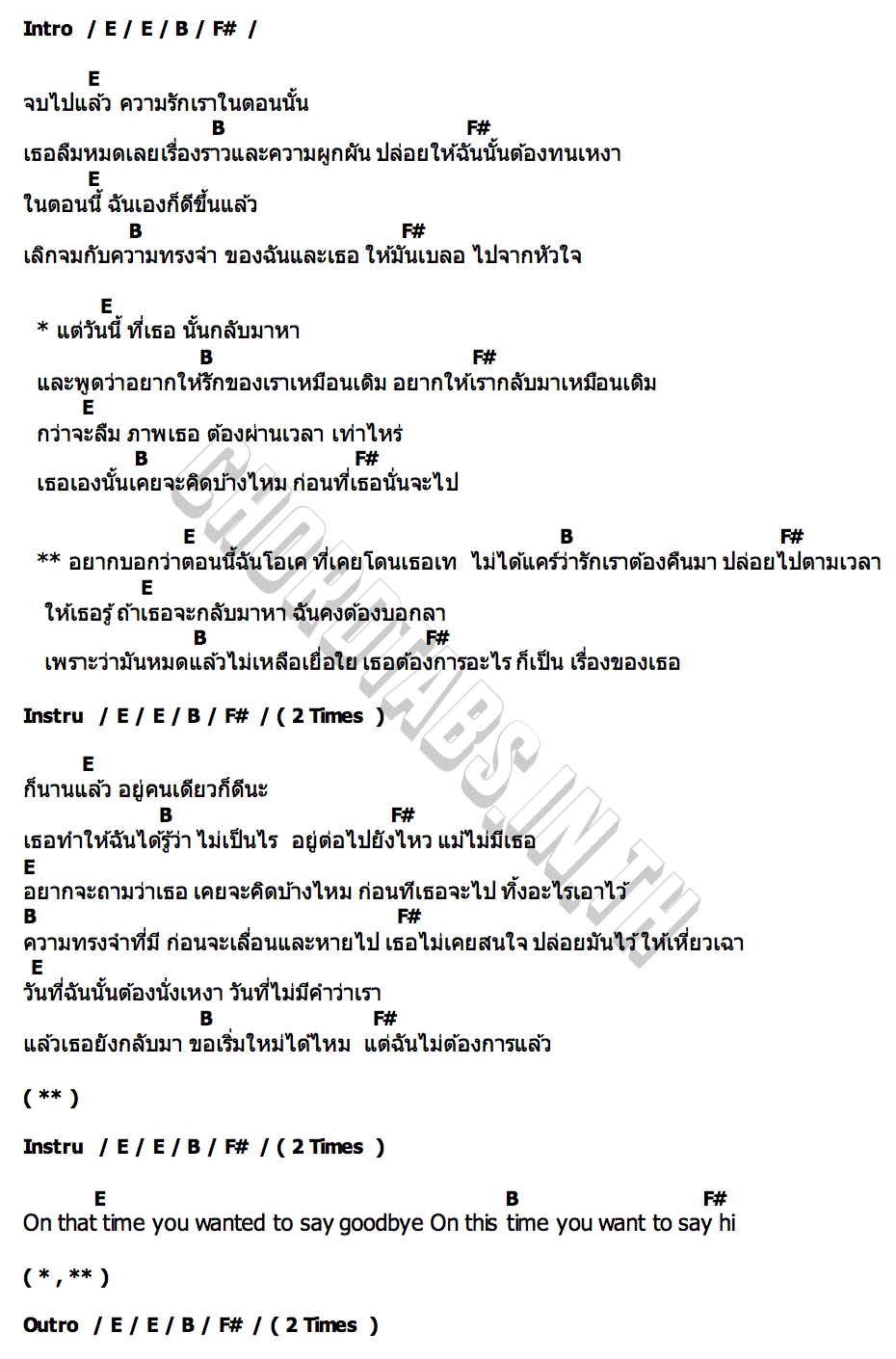 คอร์ด เรื่องของเธอ ( Whatever ) Take2