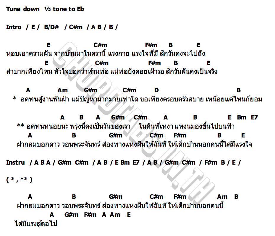 คอร์ด เด็กบ้านนอก ถุงแป้ง ชนกนันท์