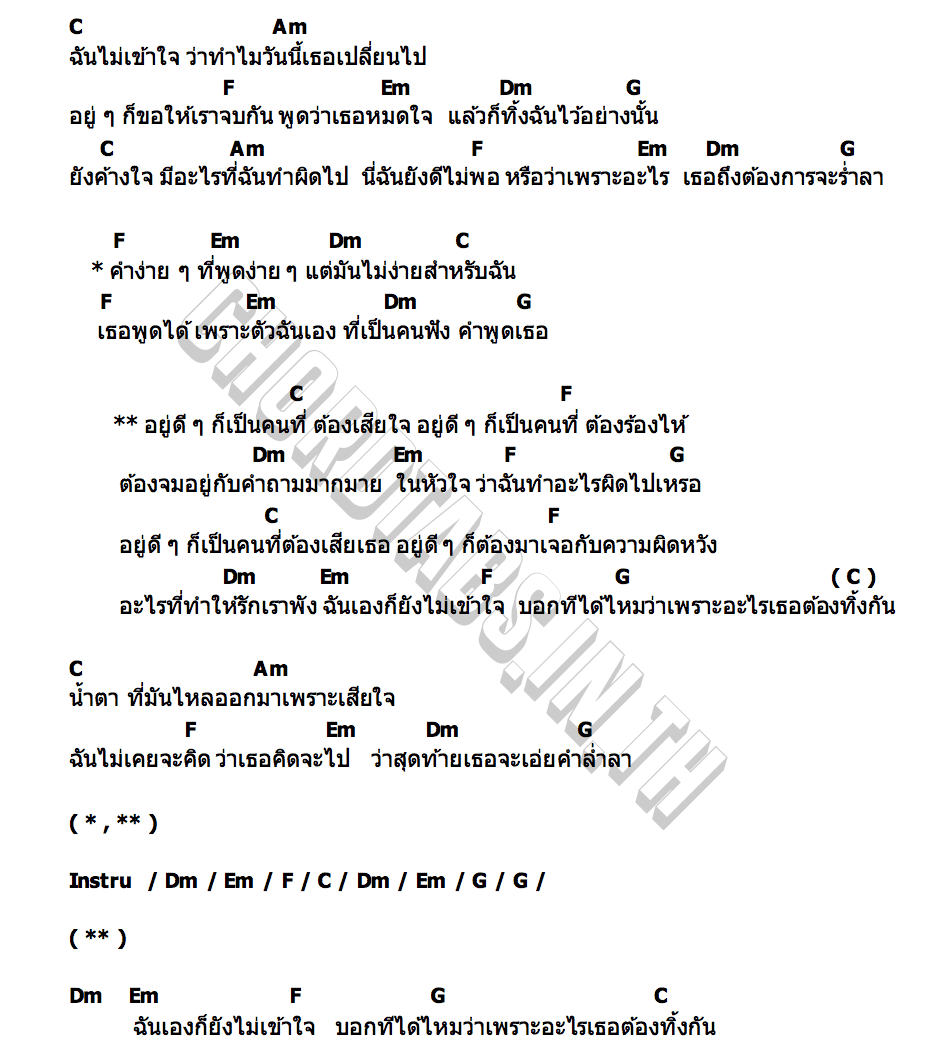 คอร์ด อยู่ดี ๆ (Huh) More Nine