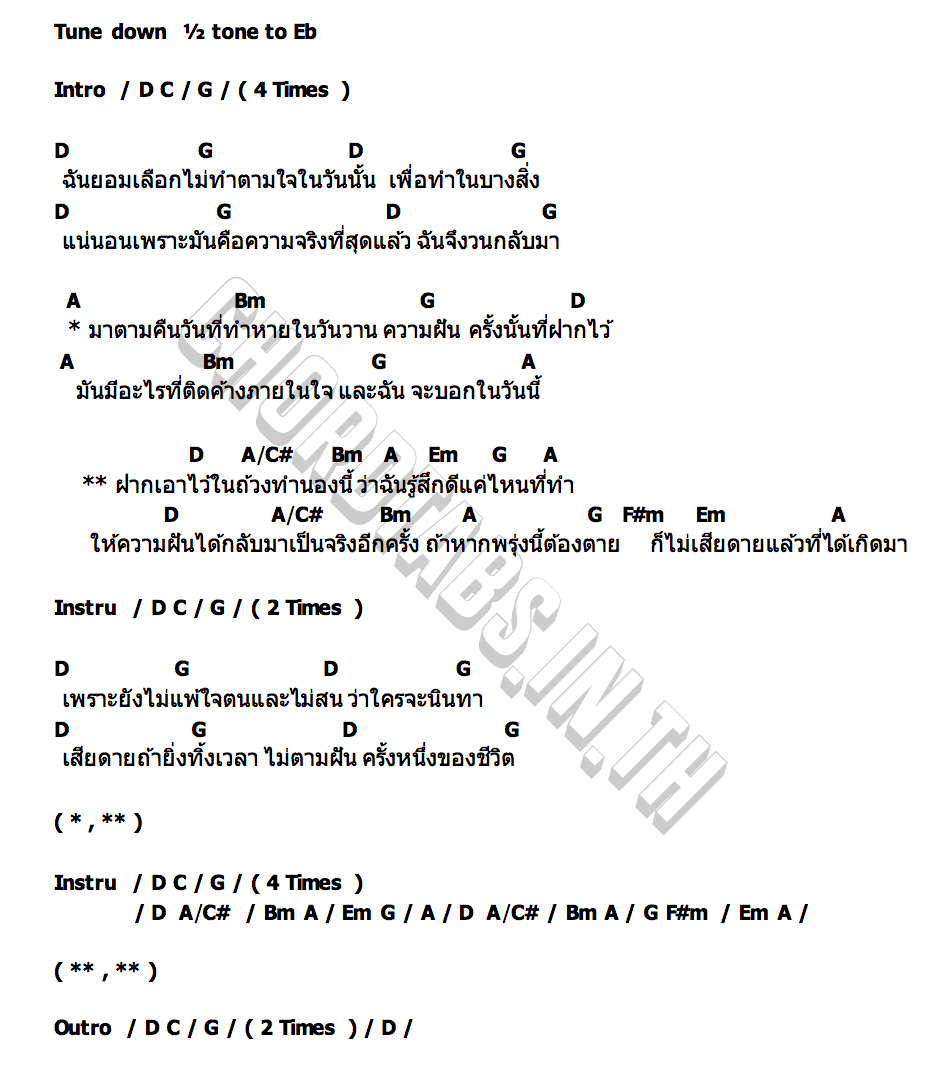 คอร์ด ไม่เสียชาติเกิด The Capsule