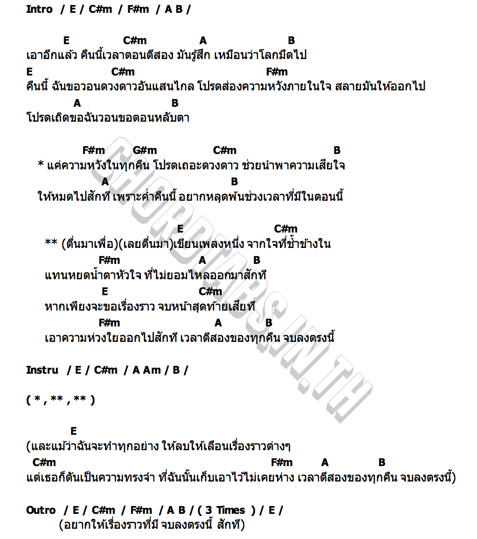 คอร์ด เวลาตีสองของทุกคืน (2AM) Penfins