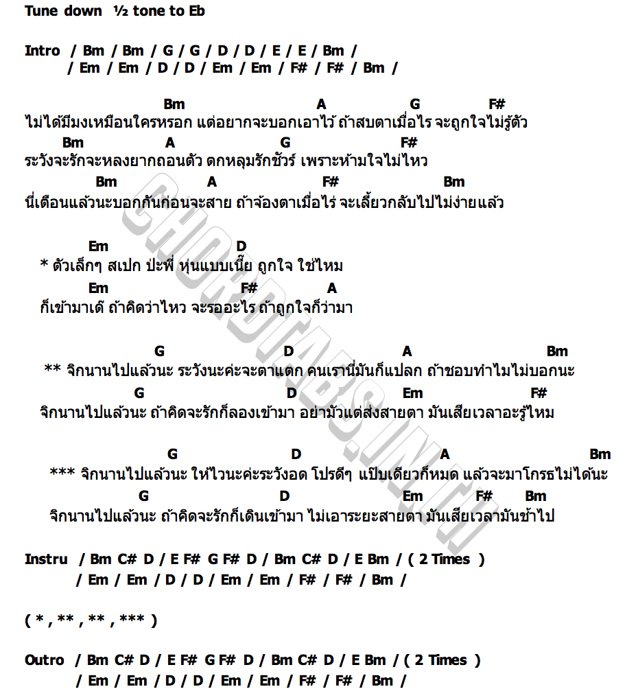 คอร์ด จิกตาแตก อายจิงจิง