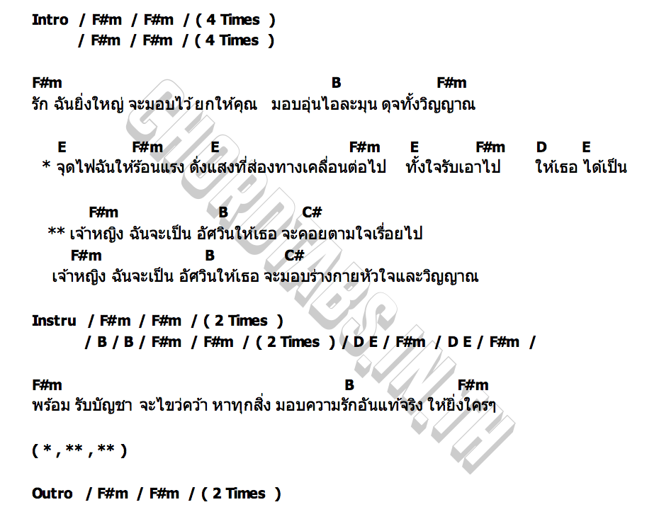 คอร์ด อัศวิน ทิวาไท