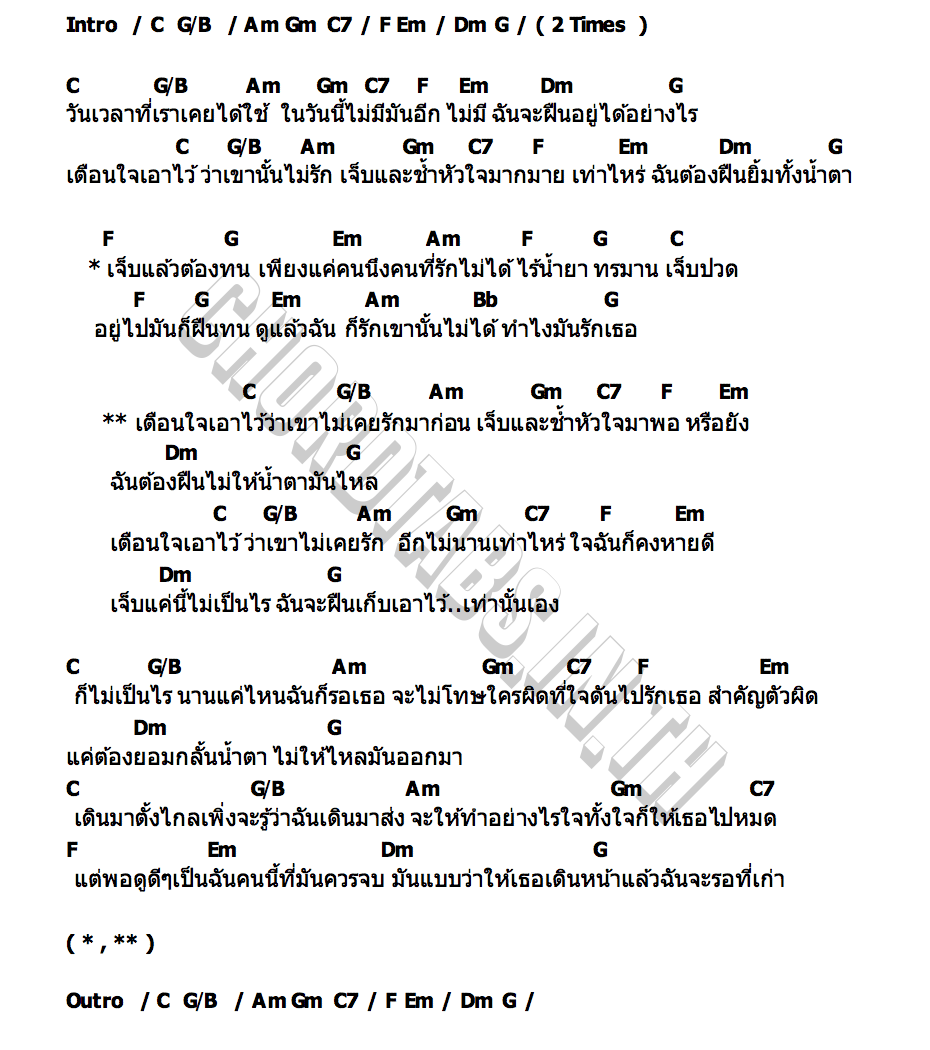 คอร์ด เตือนใจ REDBONEZ