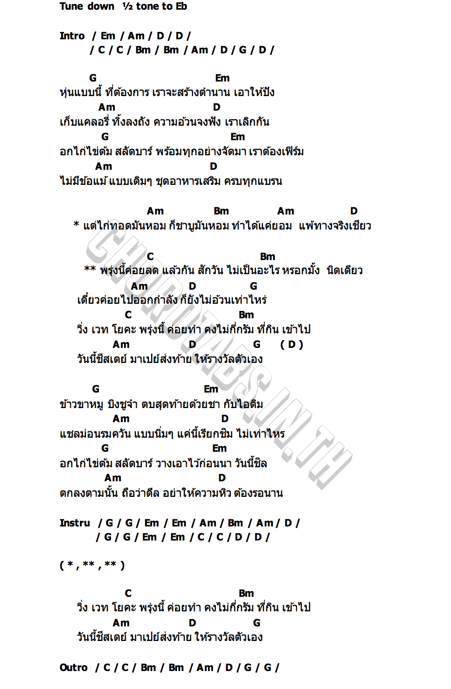 คอร์ด พรุ่งนี้ค่อยลด อาร์ต ติณณ์วิพัฒน์
