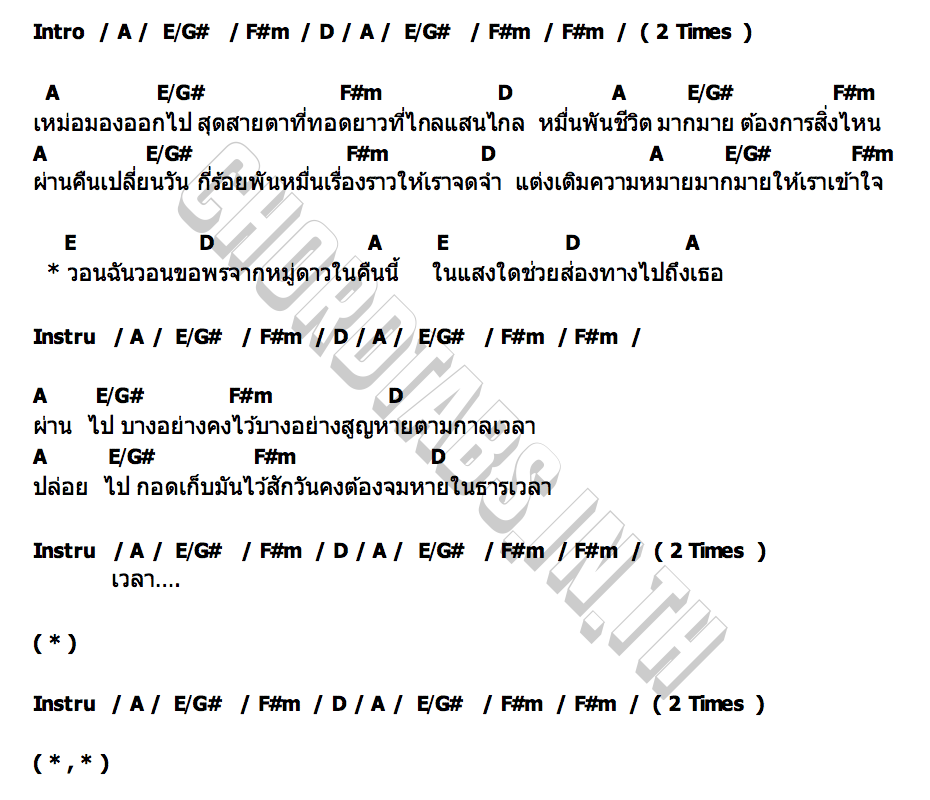 คอร์ด ธารเวลา (Beg) นายสว่าง