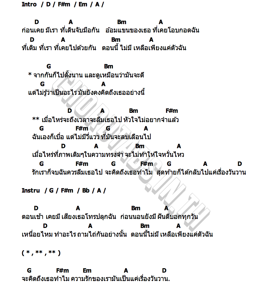 คอร์ด เมื่อไหร่จะถึงเวลา เพิ้ด ธิดา แปดแสนซาวด์