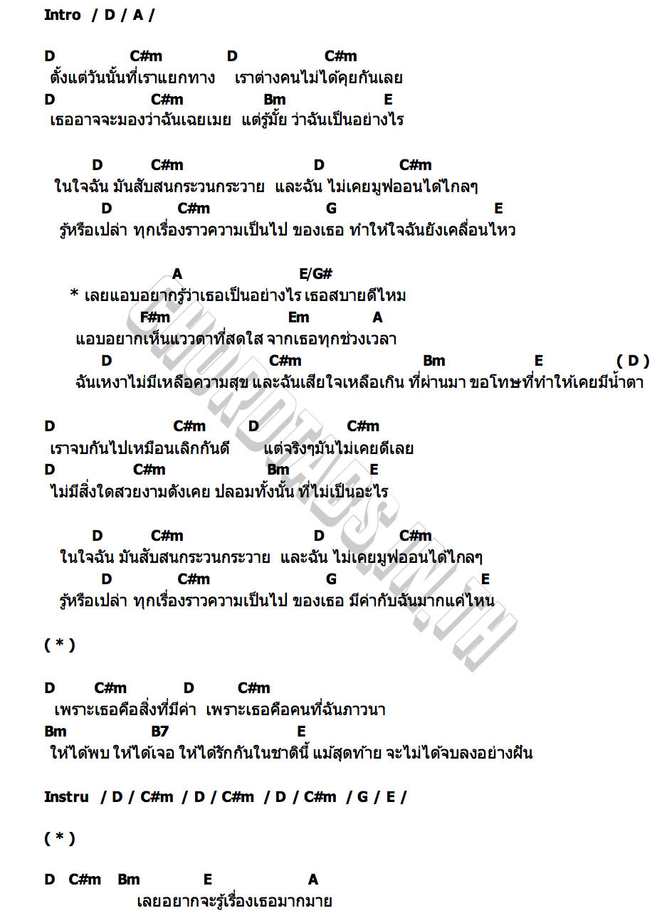 คอร์ด แอบอยากรู้ (HUSH) TALAY