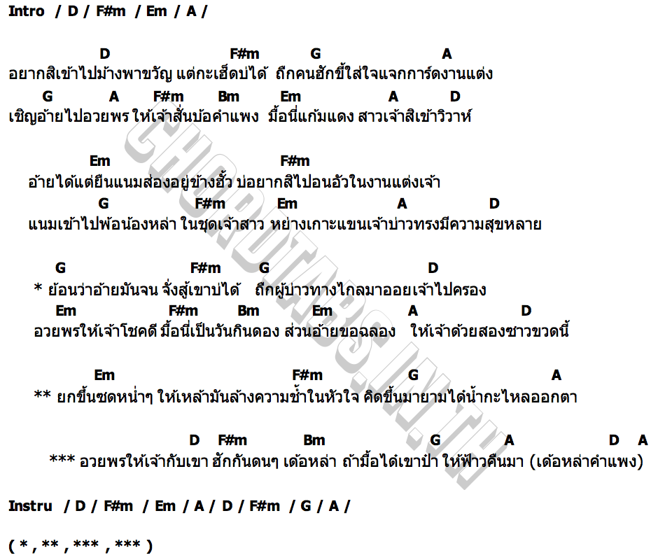 คอร์ด อวยพรแฟนเก่า มด วีระยุทธ (บ่าวมดลิ้นเทวดา)