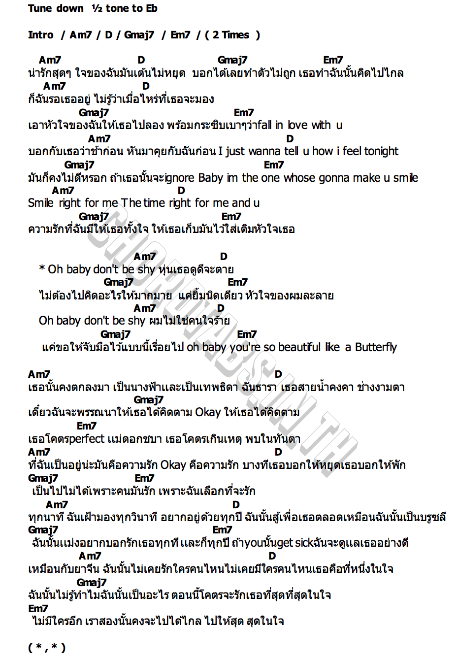 คอร์ด DON T BE SHY TARA x ARMOR x TRIPPYP