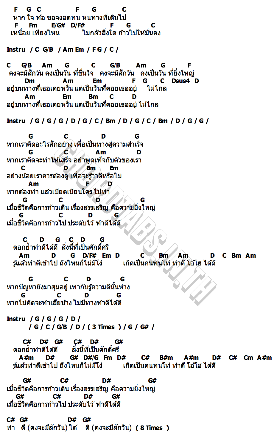 คอร์ด ทำดีได้ดี คงจะมีสักวัน รวมศิลปิน ฅ.ฅนเพื่อชีวิต