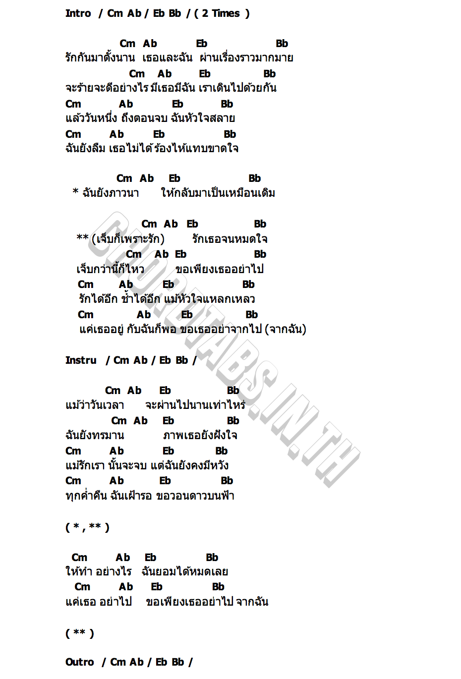คอร์ด เจ็บก็เพราะรัก Youngest Son