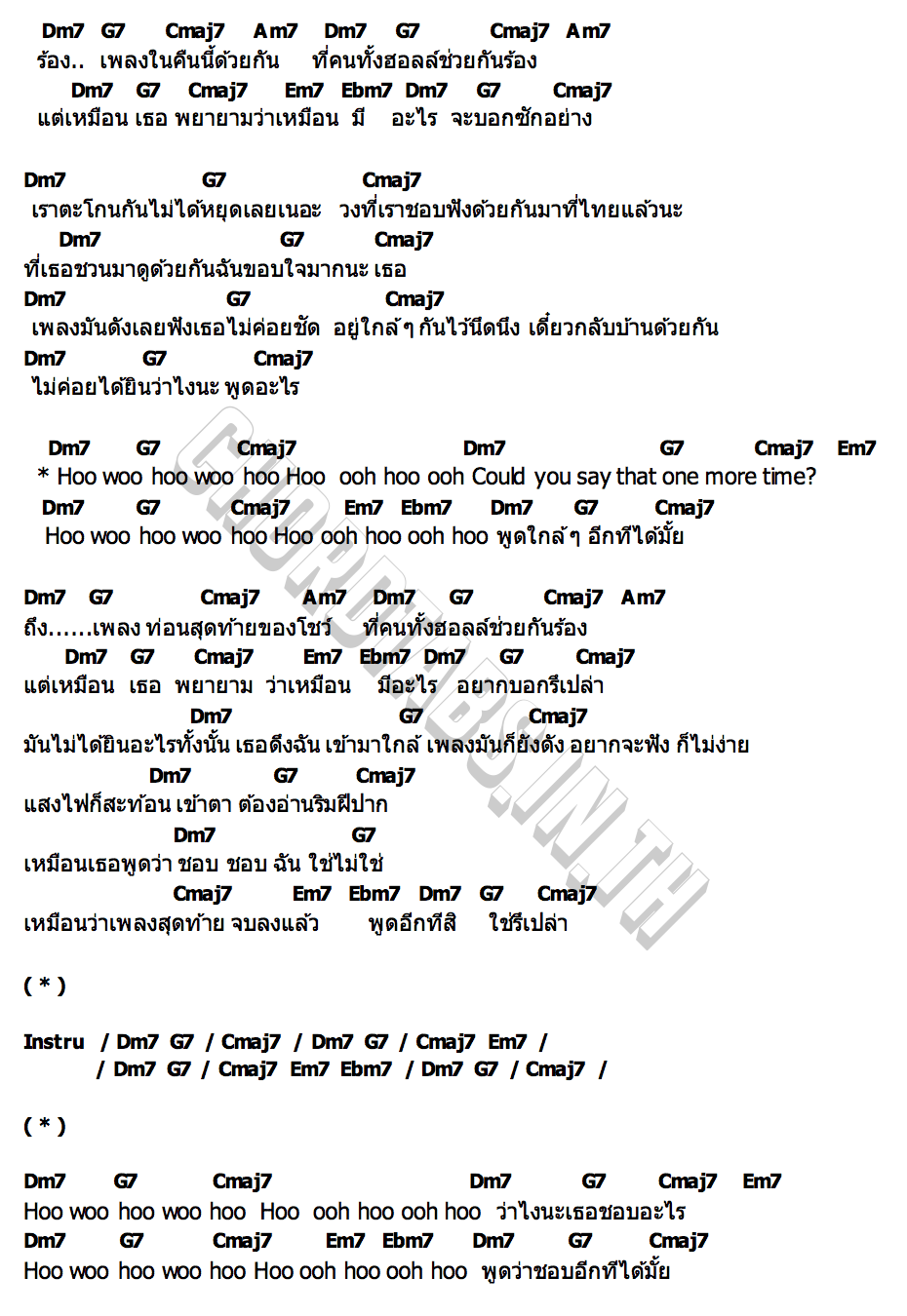 คอร์ด โปรดมาเล่นคอนเสิร์ตที่ประเทศของฉัน Syd Vethaka