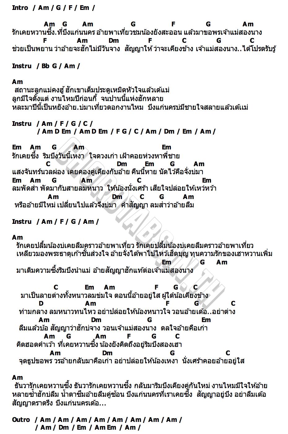 คอร์ด รักซึ้งบึงแก่นนคร บิว จิตรฉรีญา