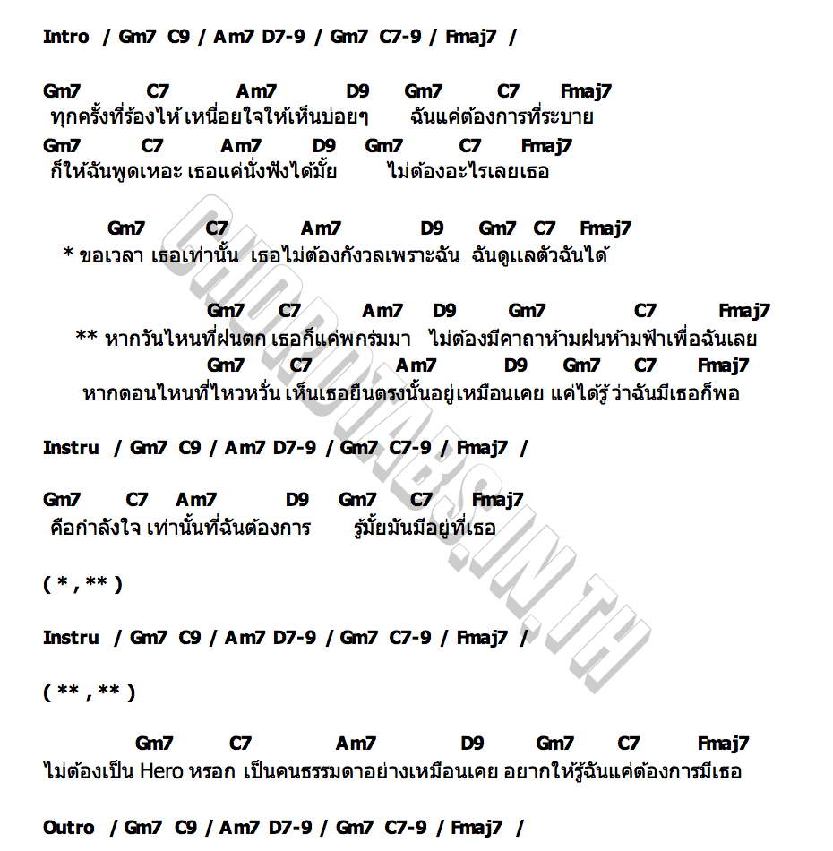 คอร์ด HERO Diary Peerakaz