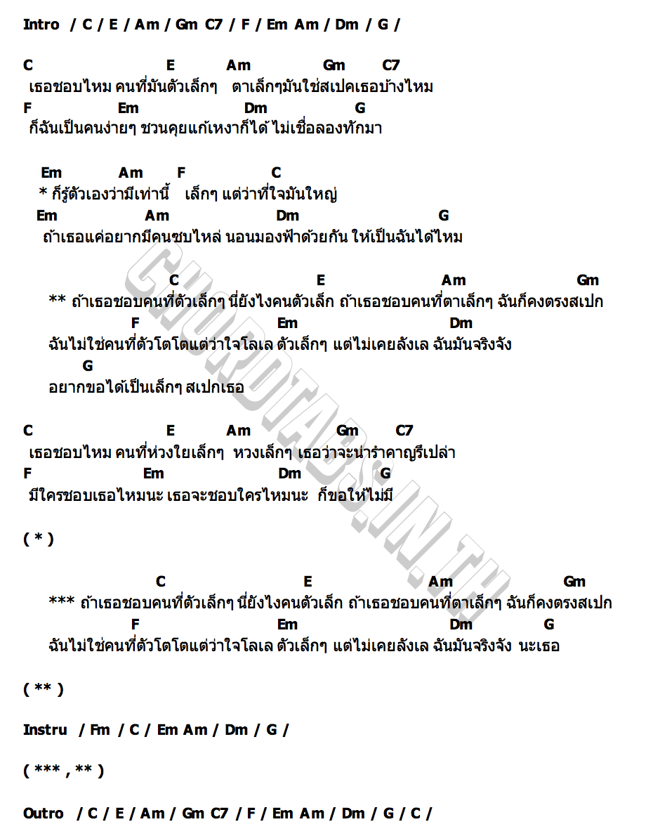 คอร์ด เล็กๆสเปคเธอ Pup Phanuwat