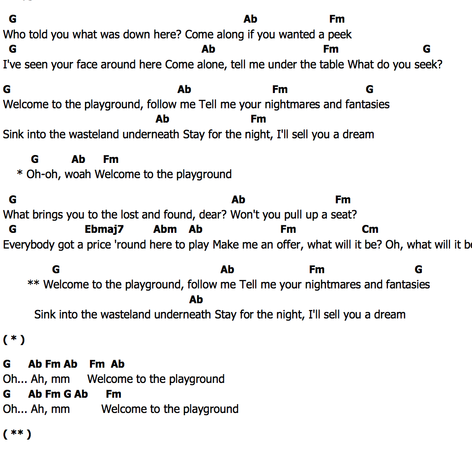 คอร์ด Playground Bea Miller