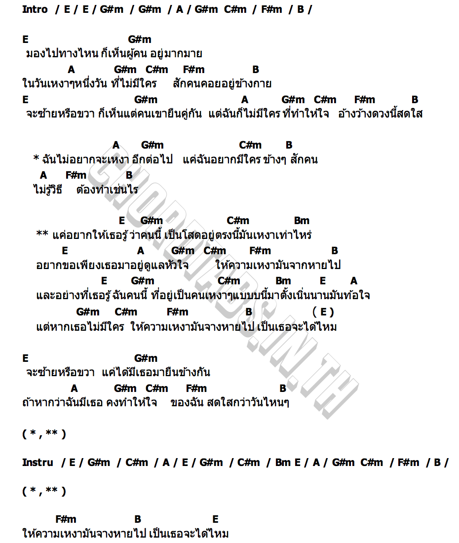 คอร์ด ทานตะวันนึงถึงเธอ NINE Phattharanarin (INDYCAMP)