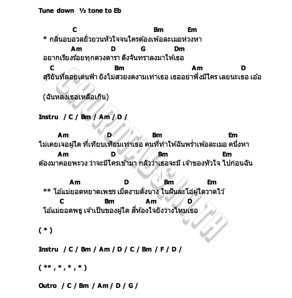 คอร์ด หลงเหลือเกิน โก๊ะตุลย์ ละมุนละไม