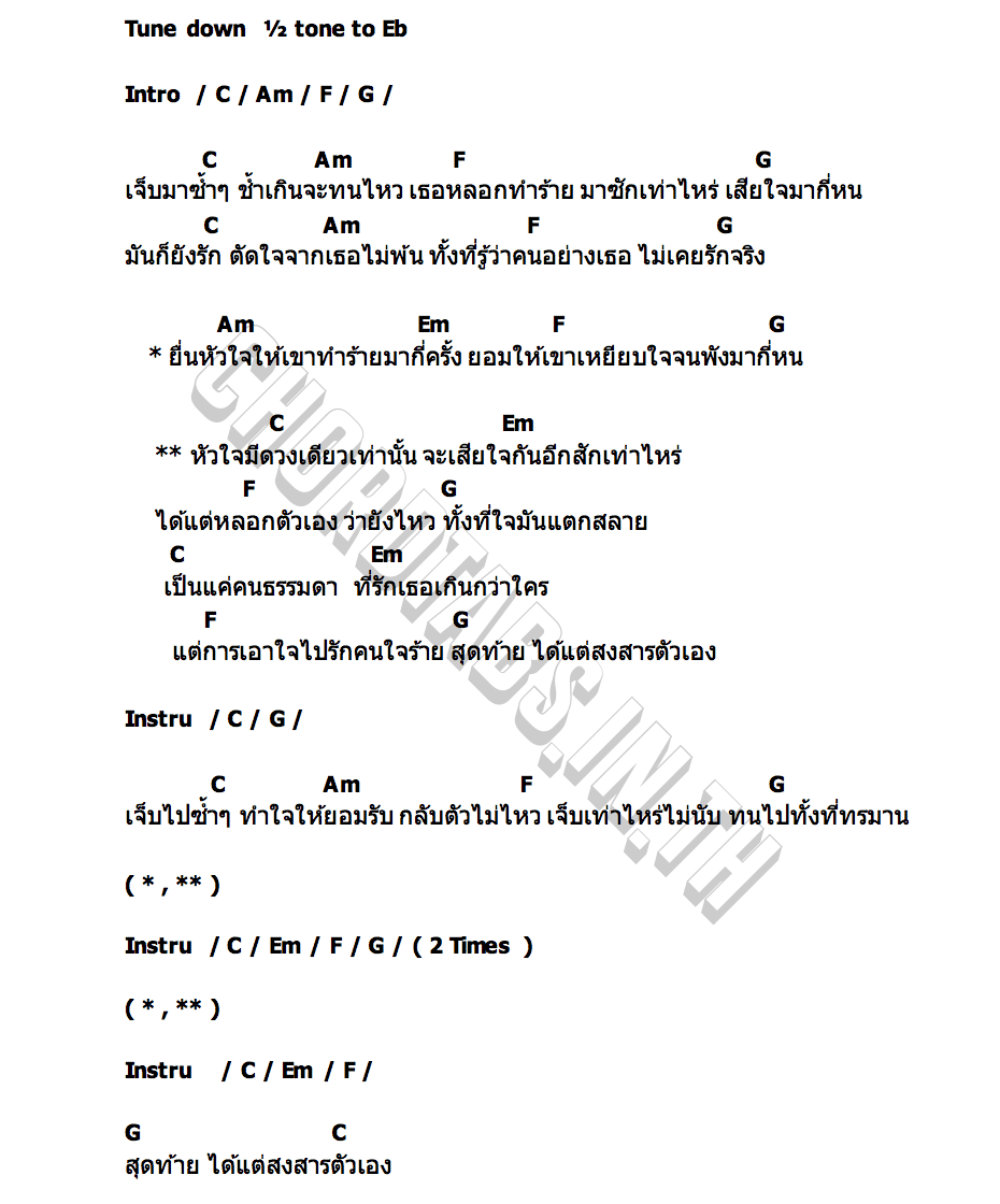 คอร์ด สงสารตัวเอง บาส ณัฐพล