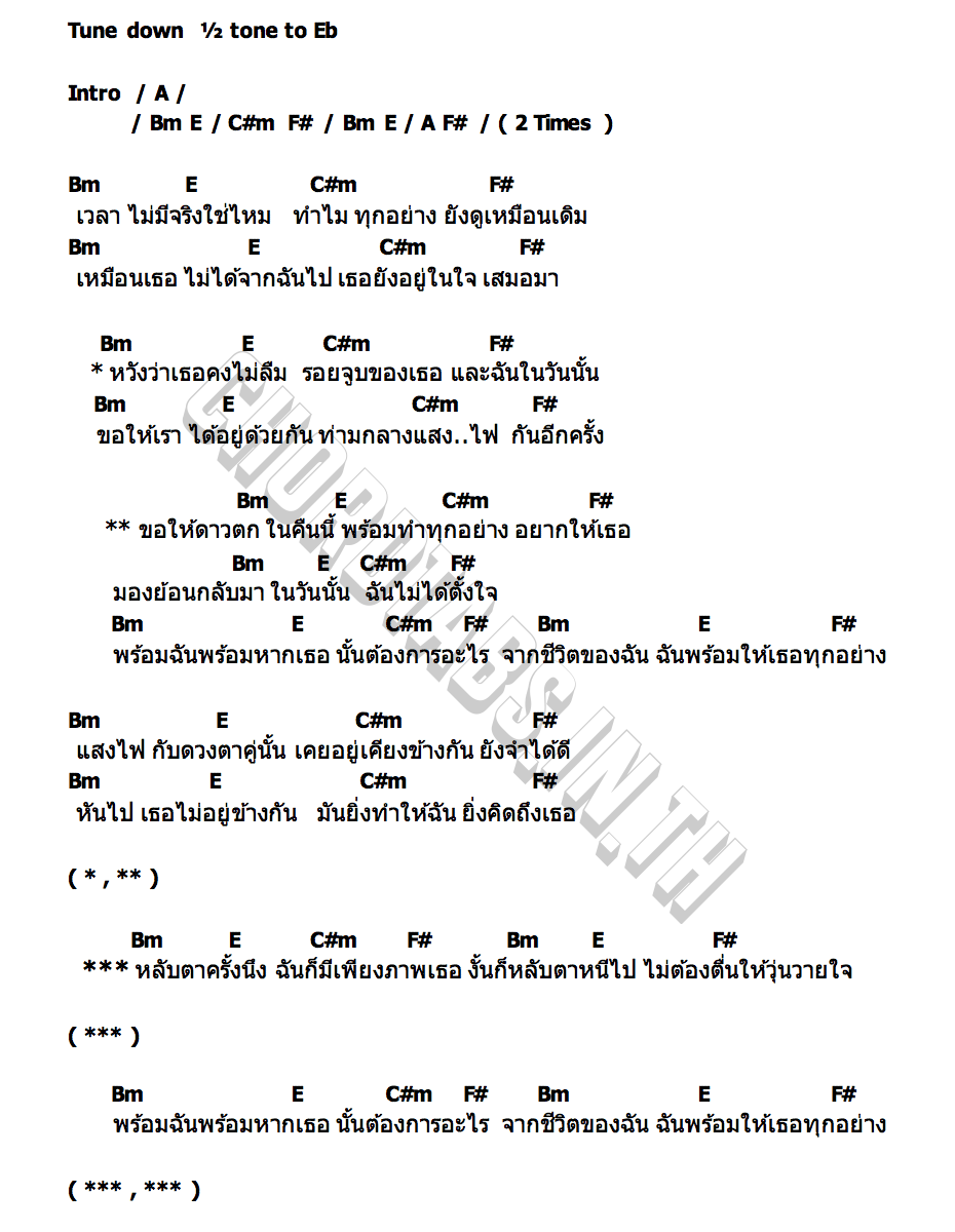 คอร์ด ขอให้ดาวตก (fallen) HAPPILY