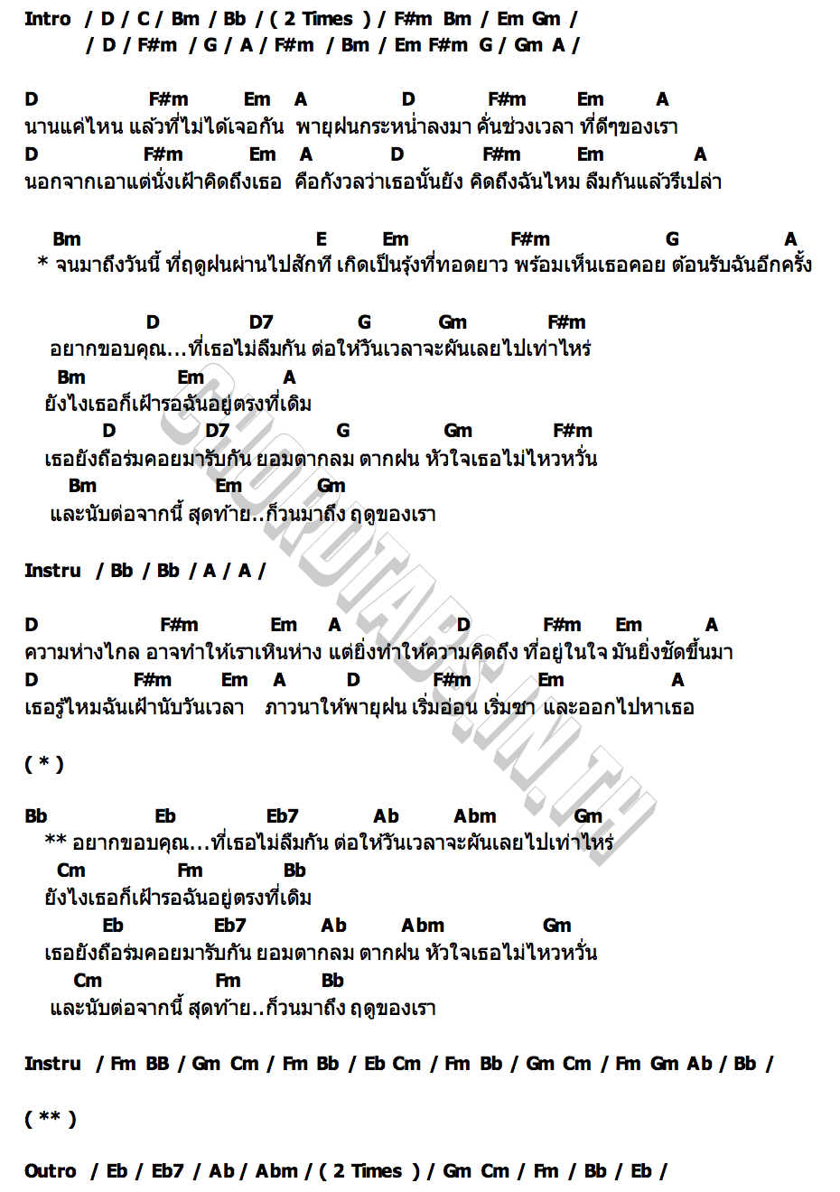 คอร์ด Our Season HatoBito