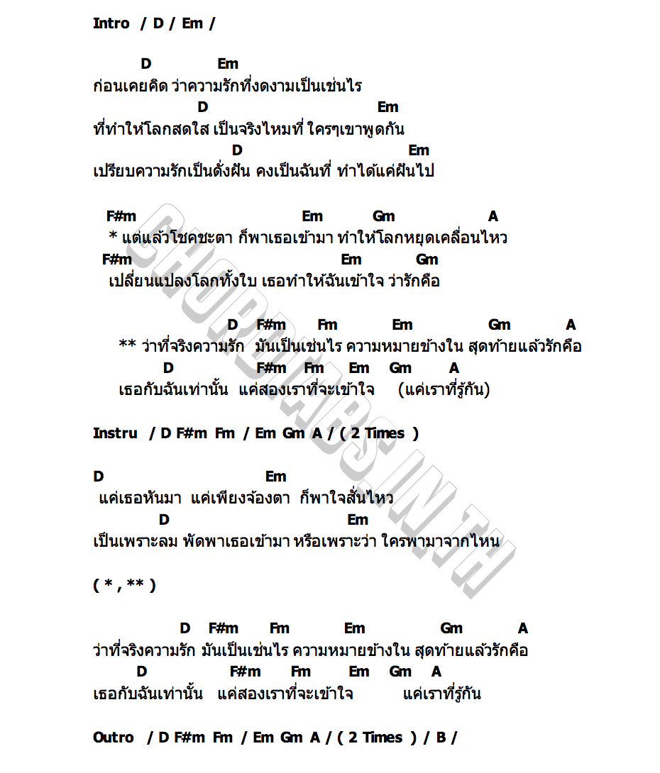 คอร์ด แค่เราที่รู้ (Just us) SUANDURIAN