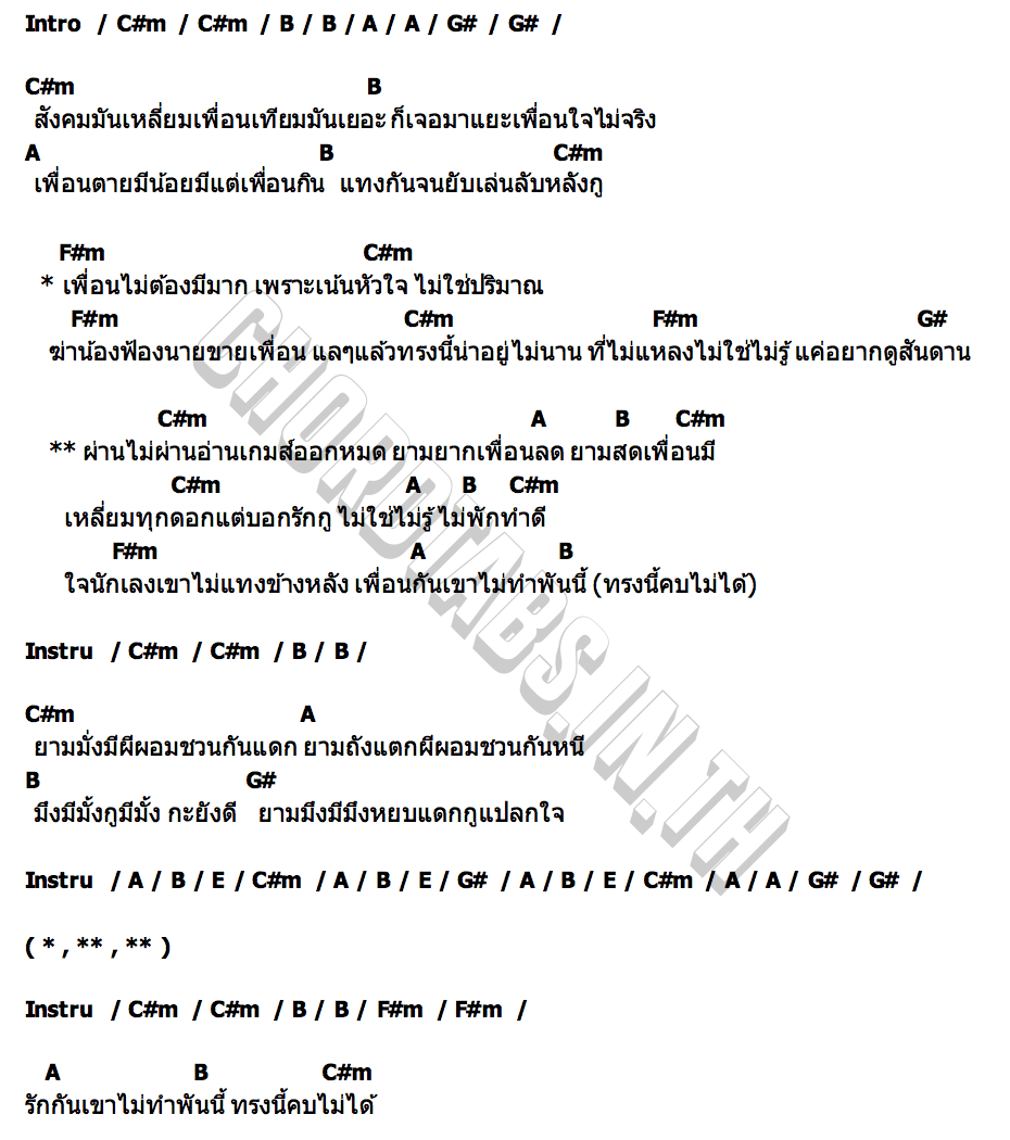 คอร์ด เหลี่ยมทุกดอกบอกรักกู วิทยา กังแฮ [หมอฉ้าย]